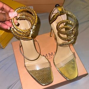Gold Snake Heels